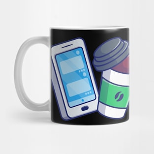Hand Phone and coffee Mug